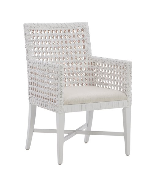 PALMETTO HOME - BOCA GRANDE WHITE WOVEN ARM CHAIR