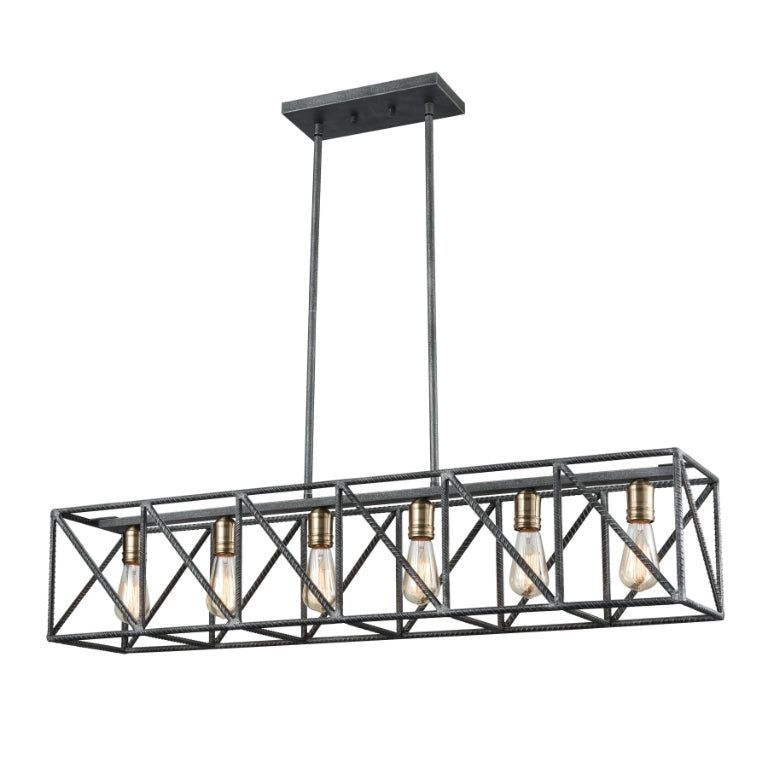 CROSSBAR 42'' WIDE 6-LIGHT LINEAR CHANDELIER  - FREE SHIPPING !!!