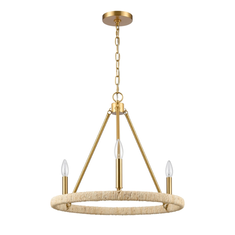 ABACA 20'' WIDE 3-LIGHT CHANDELIER - FREE SHIPPING !!!