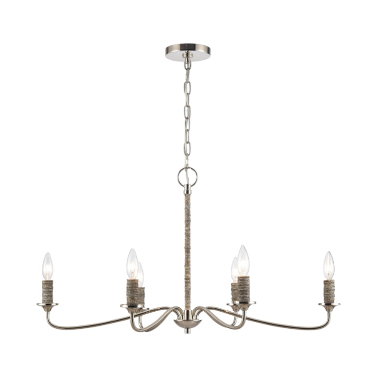 ABACA 32'' WIDE 6-LIGHT CHANDELIER - FREE SHIPPING !!!