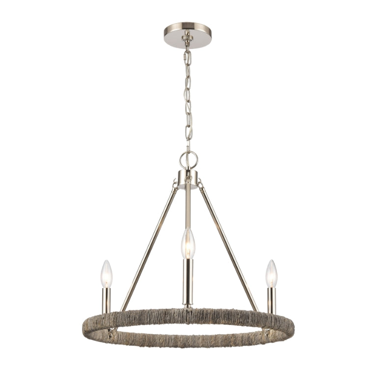 ABACA 20'' WIDE 3-LIGHT CHANDELIER - FREE SHIPPING !!!