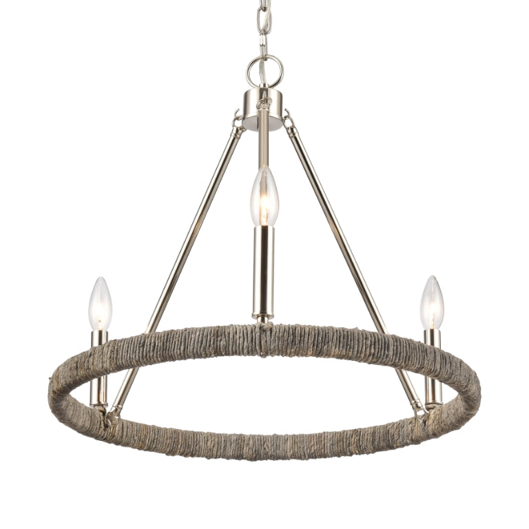 ABACA 20'' WIDE 3-LIGHT CHANDELIER - FREE SHIPPING !!!