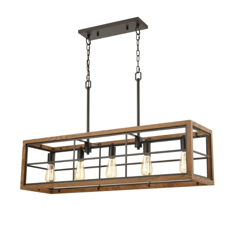 WAREHOUSE WINDOW 42'' WIDE 5-LIGHT LINEAR CHANDELIER - FREE SHIPPING !!!