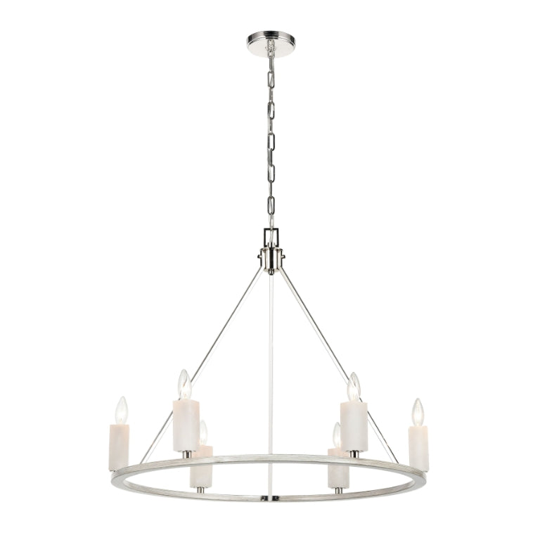 WHITE STONE 30'' WIDE 6-LIGHT CHANDELIER - FREE SHIPPING !!!