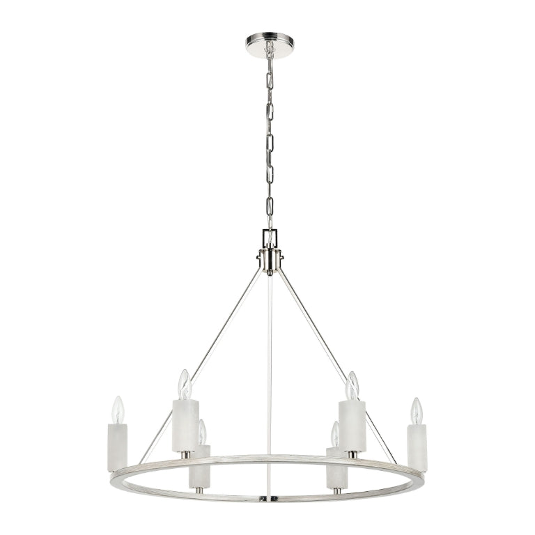 WHITE STONE 30'' WIDE 6-LIGHT CHANDELIER - FREE SHIPPING !!!