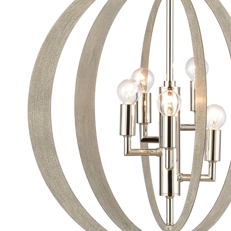 RETRO RINGS 19'' WIDE 5-LIGHT CHANDELIER - FREE SHIPPING !!!