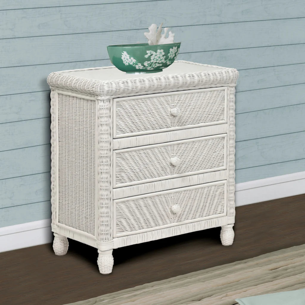 Sea Winds - Santa Cruz 3 Drawer Chest w/ Glass Top