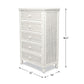 Sea Winds - Santa Cruz 5 Drawer Chest w/ Glass Top