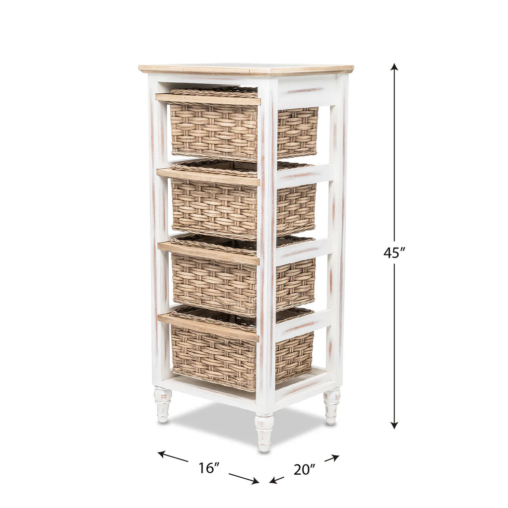 Sea Winds - Island Breeze 4-Basket Vertical Storage Cabinet