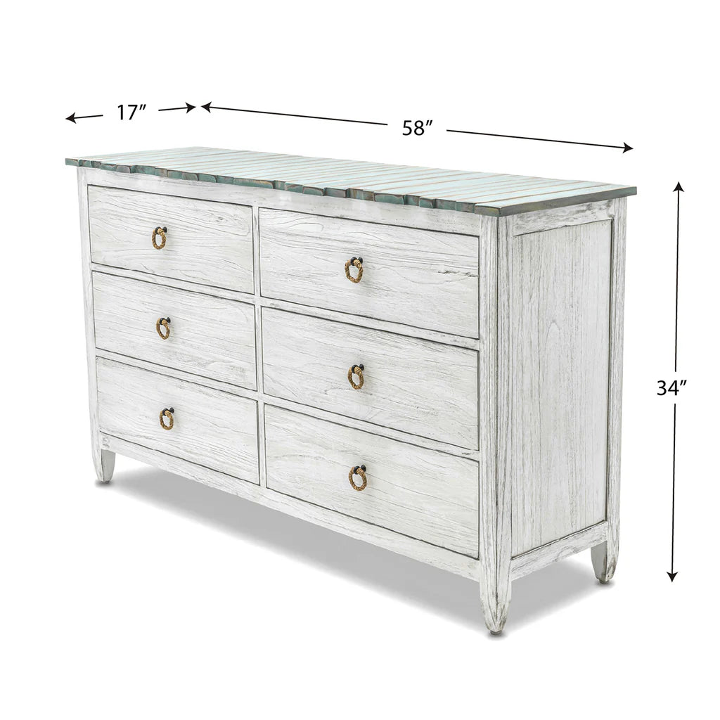 Sea Winds - Picket Fence 6-Drawer Dresser