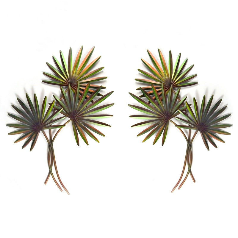 COPPER ART - PAIR OF FAN PALMS