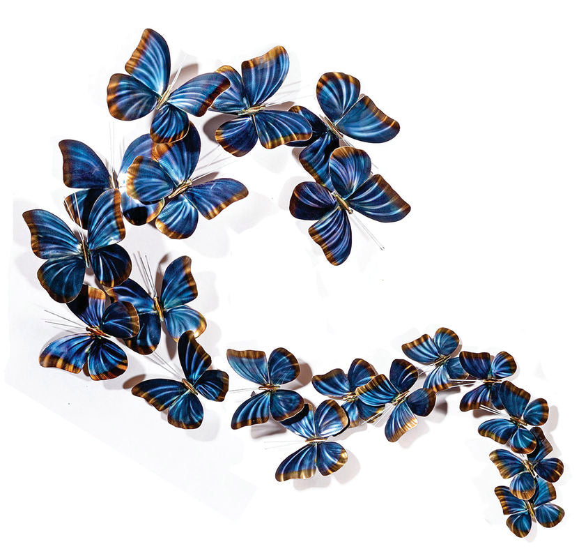 COPPER ART - BLUE MORPHO 'S' FLIGHT