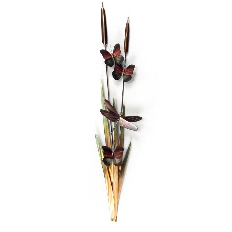 COPPER ART - DRAGONFLIES, BUTTERFLIES & CATTAILS SMALL