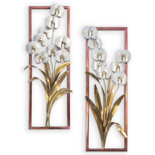 COPPER ART - ORCHID FRAME PAIR