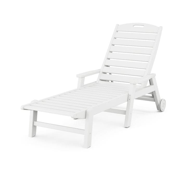 POLYWOOD Nautical Chaise with Arms & Wheels    FREE SHIPPING