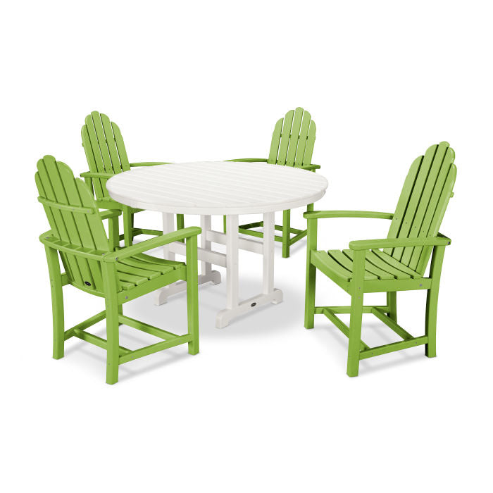 POLYWOOD  Classic Adirondack 5-Piece Round Farmhouse Dining Set  FREE SHIPPING