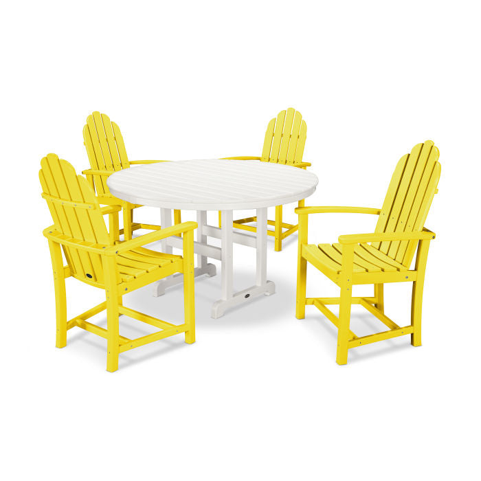 POLYWOOD  Classic Adirondack 5-Piece Round Farmhouse Dining Set  FREE SHIPPING