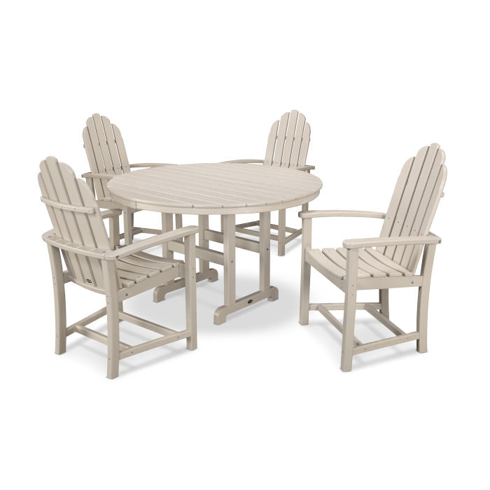 POLYWOOD  Classic Adirondack 5-Piece Round Farmhouse Dining Set  FREE SHIPPING