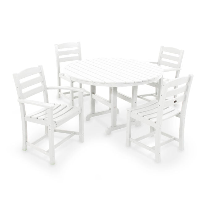 POLYWOOD       La Casa Café 5-Piece Round Farmhouse Dining Set    FREE SHIPPING