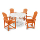 POLYWOOD Palm Coast 5-Piece Round Farmhouse Dining Set FREE SHIPPING