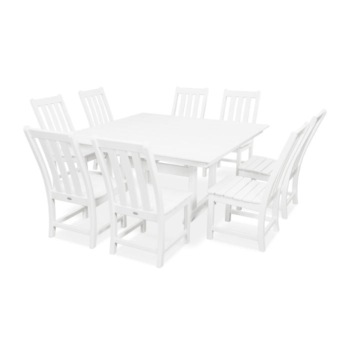 POLYWOOD     Vineyard 9-Piece Farmhouse Trestle Dining Set       FREE SHIPPING