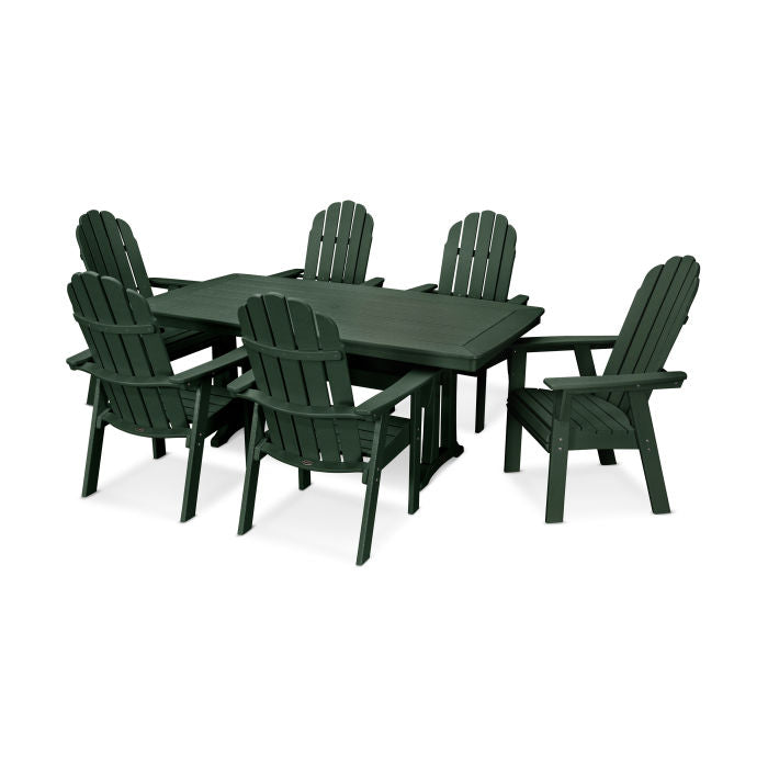 POLYWOOD Vineyard Curveback Adirondack 7-Piece Dining Set with Trestle Legs FREE SHIPPING