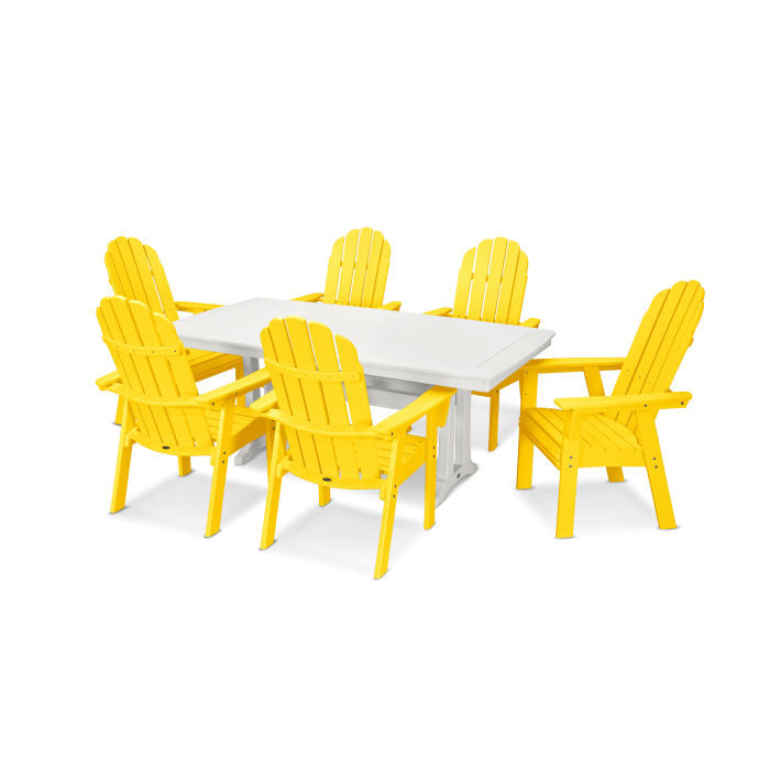 POLYWOOD Vineyard Curveback Adirondack 7-Piece Dining Set with Trestle Legs FREE SHIPPING