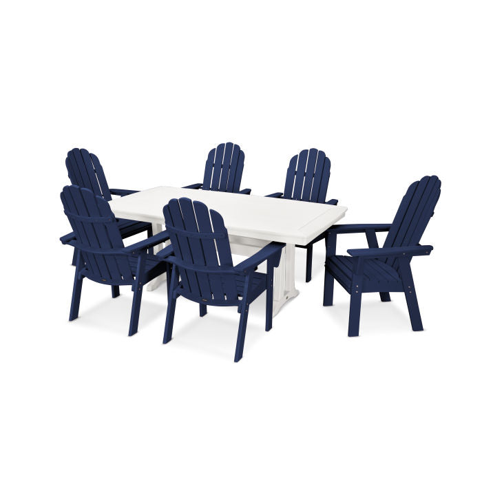 POLYWOOD Vineyard Curveback Adirondack 7-Piece Dining Set with Trestle Legs FREE SHIPPING