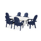 POLYWOOD Vineyard Curveback Adirondack 7-Piece Dining Set with Trestle Legs FREE SHIPPING