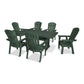 POLYWOOD Nautical Curveback Adirondack 7-Piece Dining Set with Trestle Legs FREE SHIPPING