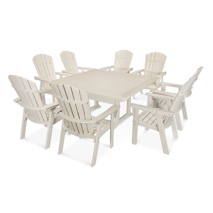 POLYWOOD Nautical Adirondack 9-Piece Trestle Dining Set FREE SHIPPING