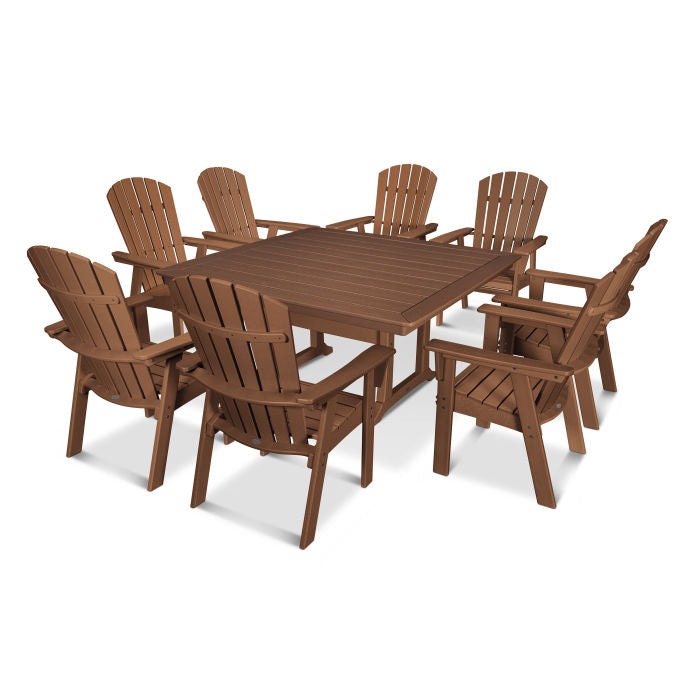 POLYWOOD Nautical Adirondack 9-Piece Trestle Dining Set FREE SHIPPING