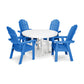 POLYWOOD Vineyard Curve back Adirondack 5-Piece Nautical Trestle Dining Set FREE SHIPPING