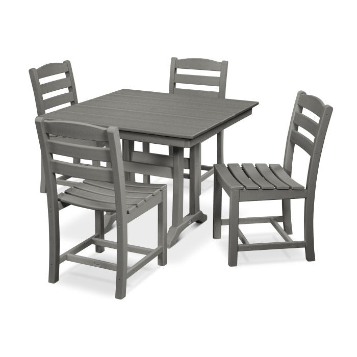 POLYWOOD La Casa Café 5-Piece Farmhouse Trestle Side Chair Dining Set FREE SHIPPING