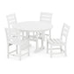 POLYWOOD   Lakeside 5-Piece Round Farmhouse Side Chair Dining Set    FREE SHIPPING