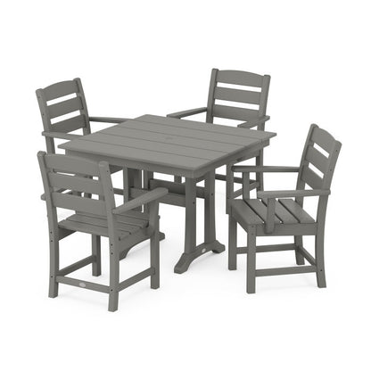 POLYWOOD Lakeside 5-Piece Farmhouse Trestle Arm Chair Dining Set FREE SHIPPING