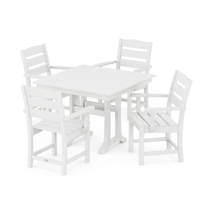 POLYWOOD Lakeside 5-Piece Farmhouse Trestle Arm Chair Dining Set FREE SHIPPING