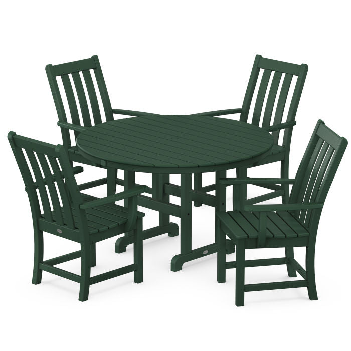 POLYWOOD           Vineyard 5-Piece Round Farmhouse Dining Set    FREE SHIPPING