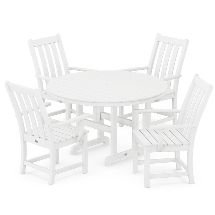 POLYWOOD           Vineyard 5-Piece Round Farmhouse Dining Set    FREE SHIPPING