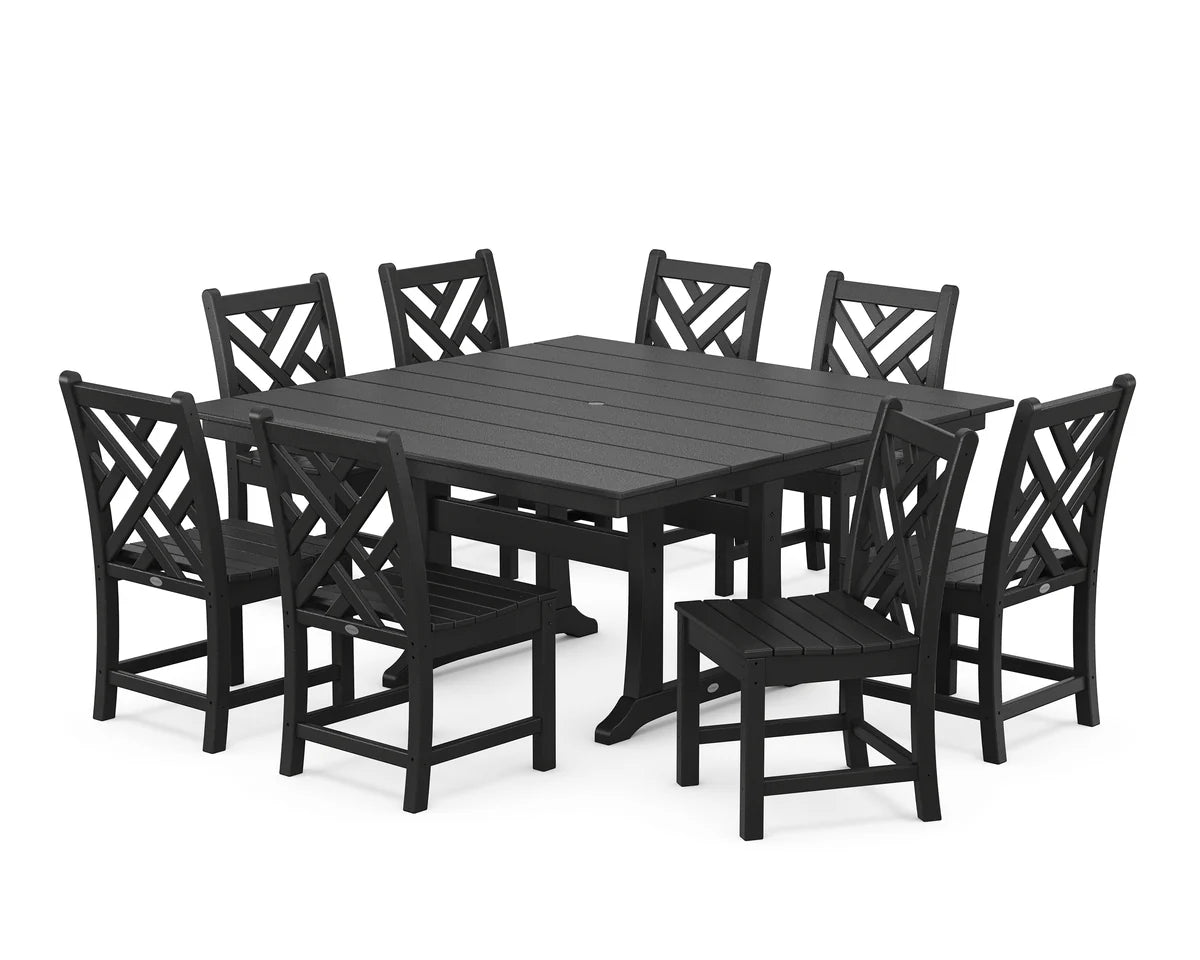 POLYWOOD Chippendale 9-Piece Farmhouse Trestle Dining Set FREE SHIPPING!