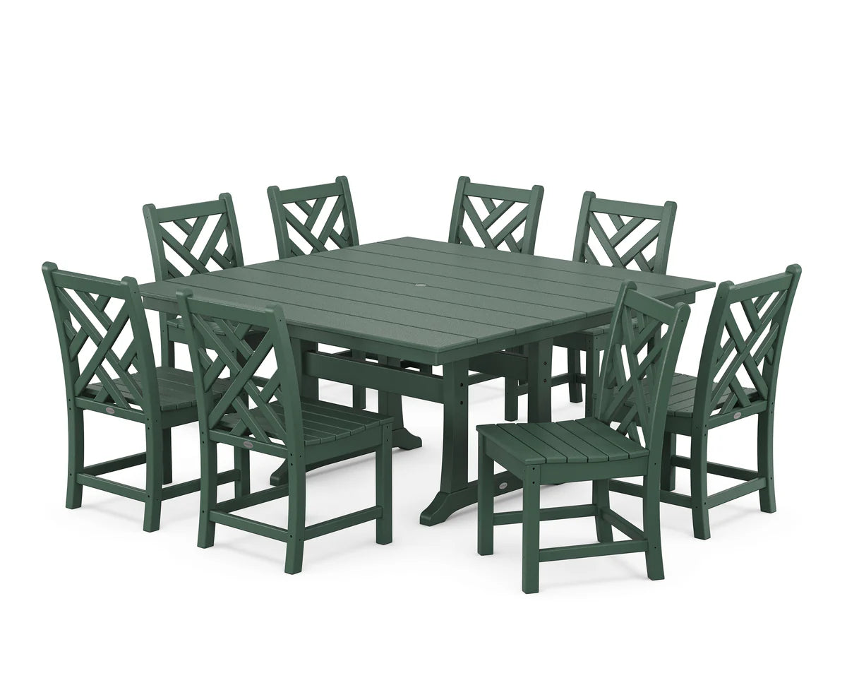 POLYWOOD Chippendale 9-Piece Farmhouse Trestle Dining Set FREE SHIPPING!