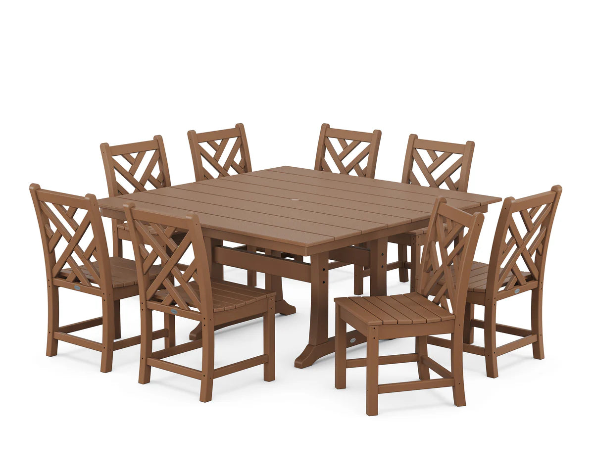 POLYWOOD Chippendale 9-Piece Farmhouse Trestle Dining Set FREE SHIPPING!