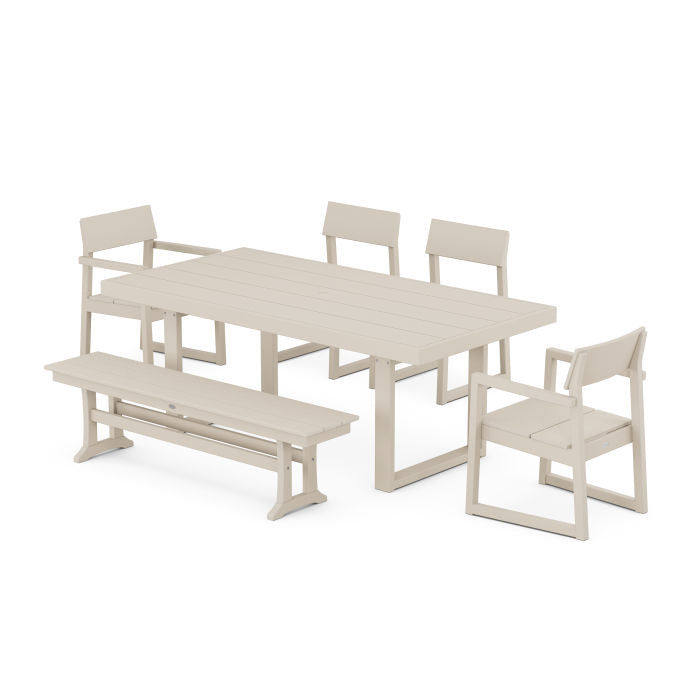 POLYWOOD EDGE 6-Piece Dining Set with Bench FREE SHIPPING