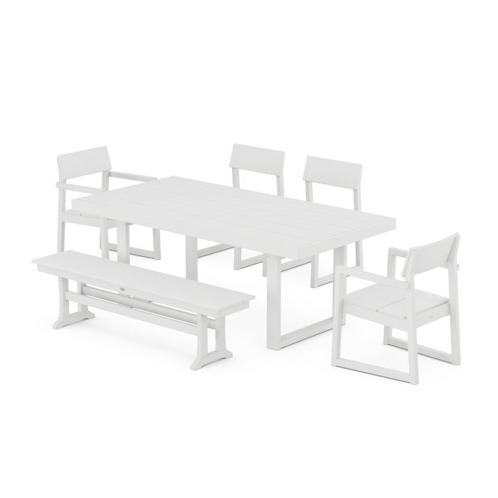 POLYWOOD EDGE 6-Piece Dining Set with Bench FREE SHIPPING