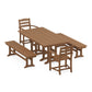 POLYWOOD La Casa Café 5-Piece Farmhouse Dining Set with Benches FREE SHIPPING