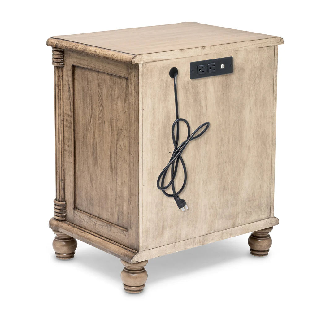 Sea Winds - Malibu 2-Drawer Electrified Wood Nightstand