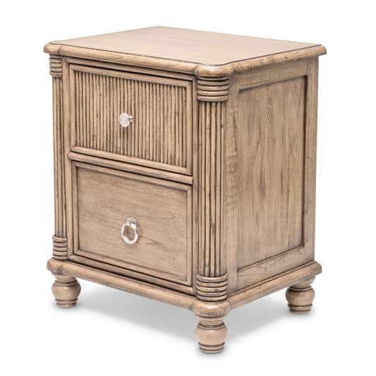 Sea Winds - Malibu 2-Drawer Electrified Wood Nightstand