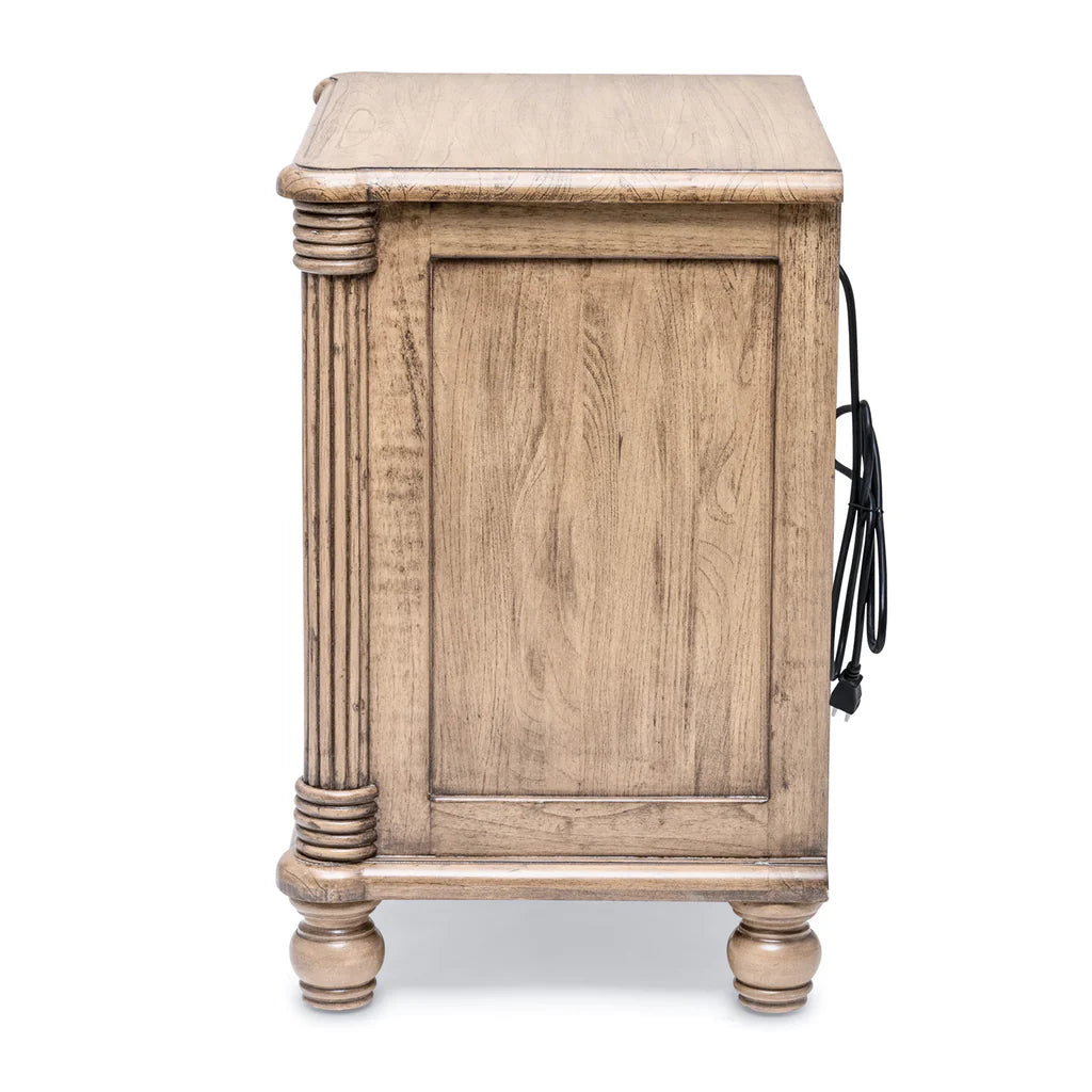 Sea Winds - Malibu 2-Drawer Electrified Wood Nightstand