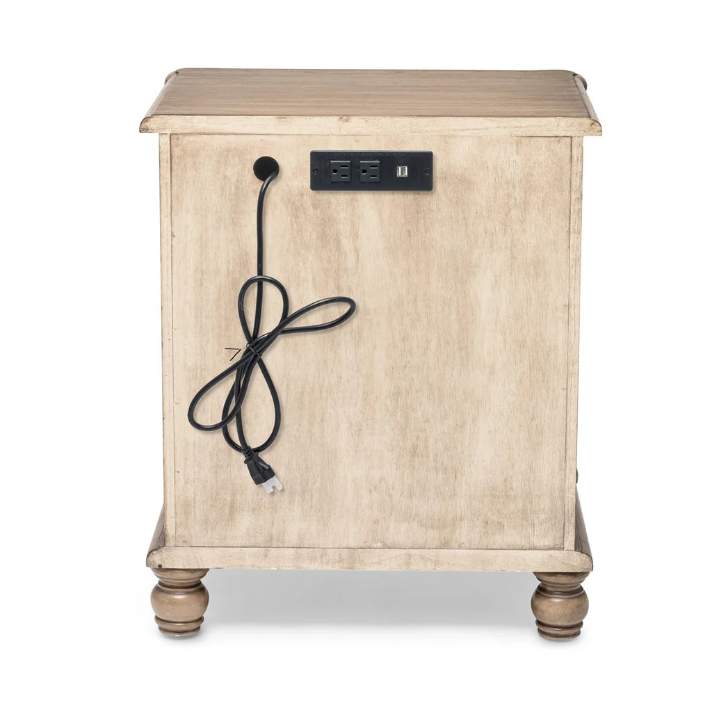 Sea Winds - Malibu 2-Drawer Electrified Wood Nightstand