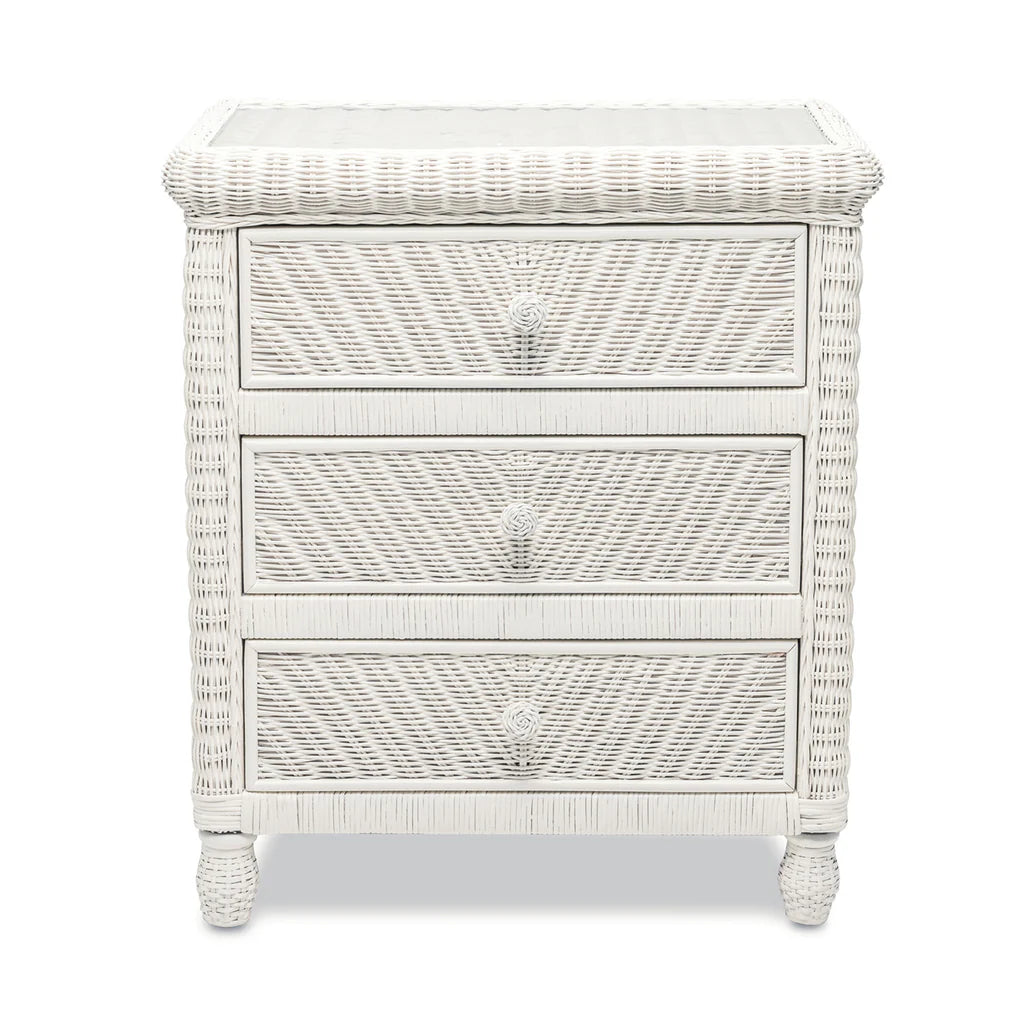 Sea Winds - Santa Cruz 3 Drawer Chest w/ Glass Top